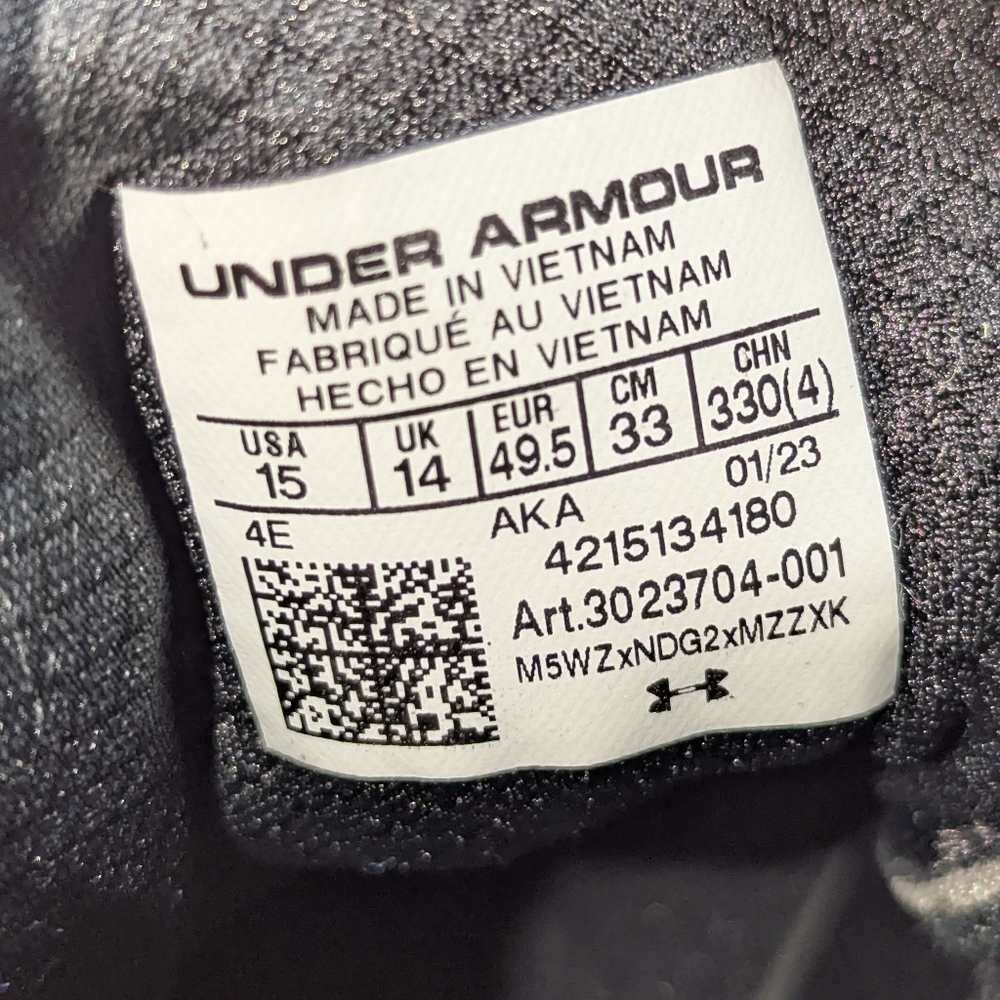 Mens Sz 15 Under Armour Charged Commit Training Running Shoes - Picture 5 of 7